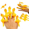 10 PCS Stretching Finger Ejection Turkey Sticky Tricky Toy(Yellow)