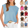 Women Summer Loose Top Basic T-Shirt Round Neck Casual Tank, Size: S(White)