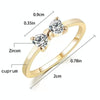 3 PCS Women Fashion Crystal Bowknot Cubic Zirconia Rings(gold)