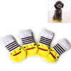 Dog Socks Anti-Slip Knitted Duckling Design Medium 4 Pack