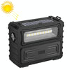 DV-690 Dual LED Light Solar Wireless Bluetooth Speaker Outdoor Camping FM Radio(Black)