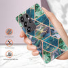 For Samsung Galaxy S25 Ultra 5G Electroplating Splicing Marble TPU Phone Case(Blue Green)