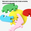 4 PCS / Sets Of Children Early Education Three-Dimensional Wooden Animal Puzzle Toys(Duck + Dragonfly + Rhino + Pony)