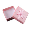 10 PCS Bowknot Jewelry Gift Box Square Jewelry Paper Packaging Box, Specification: 9x9x4cm(Pink)