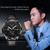 OLEVS 2880 Men Multifunctional Business Waterproof Leather Strap Quartz Watch(Black)