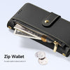 For Samsung Galaxy S25+ 5G DUX DUCIS Lawa Series 2 in 1 Wallet Zipper Detachable MagSafe Phone Case with Lanyard(Black)