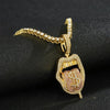 Skull Lips Tongue Pendant Single Row Necklace(Gold + Pink)