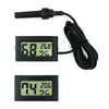 FY-11 Digital Thermometer Hygrometer with Probe, Black, for Aquariums