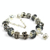 Ladies Crown Colorful Crystal Beaded Bracelet Handmade Glass Bead Bracelet Length: 20cm(DZ33)