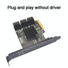 PCIE  4X To 6 Port  SATA 3.0 Adapter Expansion Card ASMedia ASM1166 Converter