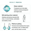 S925 Sterling Silver Platinum-plated Blue-green Glass Diamond Earrings(BSE1047)