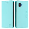 For Samsung Galaxy XCover 6 Pro RC01 Dual-Folded Magnetic Suction RFID Leather Phone Case(Mint Green)