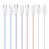 USAMS US-SJ657 U86 PD30W USB-C/Type-C to 8 Pin Rainbow Braided Fast Charging Data Cable, Length: 1.2m(Pink)