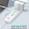 LDNIO A2620C PD3.0 65W USB Power Adapter Travel Charger with Type-C to Type-C Cable, EU Plug