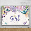 1.5m X 1m Butterfly Pattern Photography Backdrop Birthday Party Decoration Background Cloth(MDT09601)