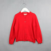 Spring and Autumn Children Clothing Girl Cotton Knit Cardigan Sweater, Kid Size:100cm(Red)