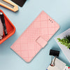 For Samsung Galaxy A56 5G Rhombic Grid Texture Leather Phone Case(Pink)