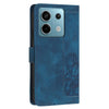 For Redmi Note 13 5G Tulips Embossed Leather Phone Case with Lanyard(Blue)