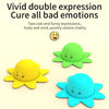 Double Expression Flip Dolls Octopus Silicone Unzip Toys, Height: 4.9cm(Blue)