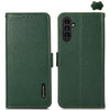 For Samsung Galaxy A36 KHAZNEH Side-Magnetic Litchi Genuine Leather RFID Phone Case(Green)