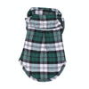 Cotton Plaid Dog Shirt, Green, L (45-52cm) - Summer Breathable