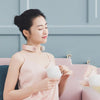 Intelligent Shoulder and Neck Massage Instrument PGG Cervical Spine Physiotherapy Massage Heating Multi-function Neck Protection Instrument, Style:With Patch(Pink)