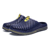 X902 Summer Beach Shoes Non-Slip Flip Llops Couple Slippers Men Hole Shoes, Size: 45(Blue)