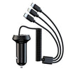 Universal Car 3 in 1 Quick Charger Dual Port USB Charger Power Outlet Adapter, Cable Length: 55cm