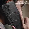 For Samsung Galaxy S25+ 5G Multi-function Holder MagSafe PU Phone Case(Black)