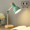 T1062 Dormitory Eye Protection Desk Lamp Bbedroom Bedside Wood Lamp, Power source: US Plug(Green)