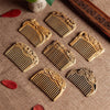 8cm Mandarin Duck Green Sandalwood Retro Style Carved Portable Wooden Comb