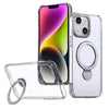 For iPhone 14 Plus Wing Series Gen2 MagSafe Metal Ring Holder Phone Case(Transparent)