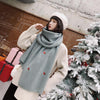 Winter Students All-Match Knitting Thickening Warm Small Fresh Scarf, Size:210 x 40cm(Bean Green)