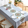 PVC Waterproof Oil-proof Embroidery Yarn Tablecloth, Size: 140x200cm(Embroidery Gray)