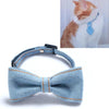 Cat & Dog Denim Bow Tie Collar, Light Blue, Small, Adjustable, 16-32cm