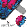 For Alcatel 1S (2020) / 3L (2020) Coloured Drawing Cross Texture Horizontal Flip PU Leather Case with Holder & Card Slots & Wallet & Lanyard(Blue Red Butterfly)