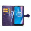 For  Alcatel 1S (2020) Embossed Mandala Pattern TPU + PU Horizontal Flip Leather Case with Holder & Three Card Slots & Wallet(Purple)