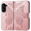 For Asus Zenfone 10 Butterfly Love Flower Embossed Leather Phone Case(Rose Gold)