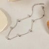 OPK GX2373 Little Sun Zirconia Stainless Steel Peach Heart Necklace, Color: Steel Color