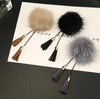 Fur Ball Brooch Chain Tassel Brooch For Women(Gold)