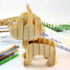 WUDE F104 Dog Pen Holder 3D Three -Dimensional Puzzle Board Children Wood Puzzles Model