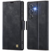 For Samsung Galaxy S22 Ultra 5G AutSpace A11 Side Buckle MagSafe Magnetic RFID Phone Leather Case(Black)