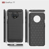 For Oneplus 7T Brushed Texture Carbon Fiber TPU Case(Black)