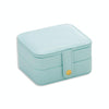 SH688-58 Square Double-Layer PU Earring Storage Jewelry Box(Light Blue)