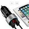 JMG-C016A 5V 3.1A Car Dual USB Charger with LED Display(Gold)