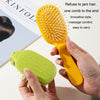 Portable Cactus Folding Air Cushion Comb Anti-Static Fine Tooth Scalp Massage Comb(Yellow)