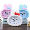 Home Daily Use Clocks Cartoon Bunny Children Creative Alarm Clock(White)