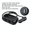 Car Charger Cigarette Lighter 1 In 3 Mobile Phone USB Car Charger(Black)