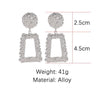 Exaggerated Scrub Geometric Earrings Trapezoidal Long Metal Earrings(Red)