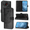 For Asus ROG Phone 8 Embossed Butterfly Leather Phone Case(Black)